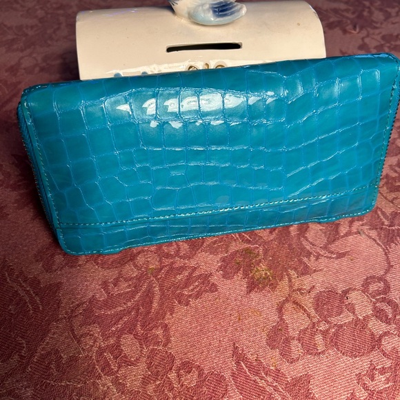 Brighton Turquoise Crocodile Embossed Wallet - Picture 3 of 9